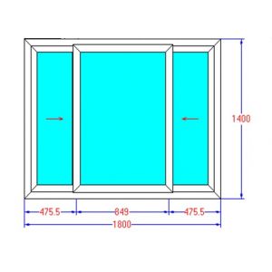 Cửa sổ 3 cánh mở trượt - MKS3-02